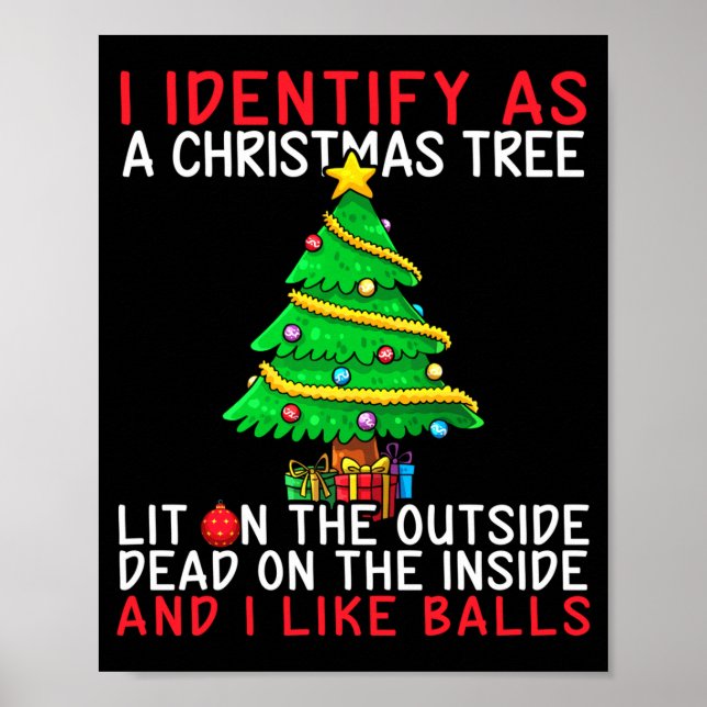 Poster I Identify As A Christmas Tree Lit On The Outside  (Frente)