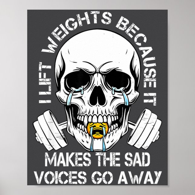 Poster I Lift Weights Because It Makes The Sad Voices Go  (Frente)