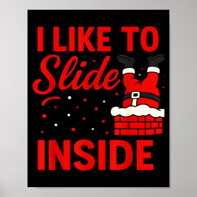 Poster I Like To Slide Inside Funny Xmas Couple Matching  (Frente)