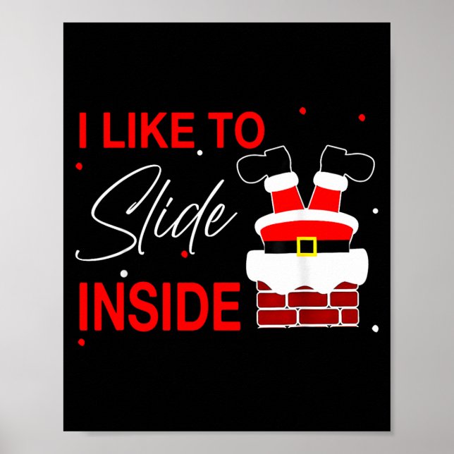 Poster I Like To Slide Inside Funny Xmas Couple Unhinge P (Frente)