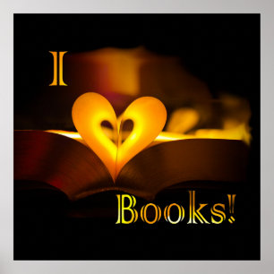 Póster I Love Books - I 'Heart' Books (Candlelight)