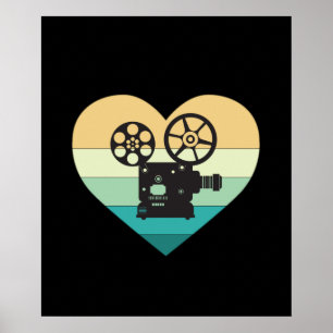 Poster I Love Cinema Retro Movie Projetor