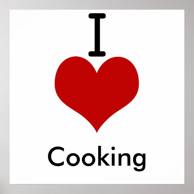 Póster I Love (coração, Cozinhar) (Frente)