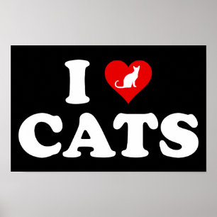Poster I Love (Heart) Cats