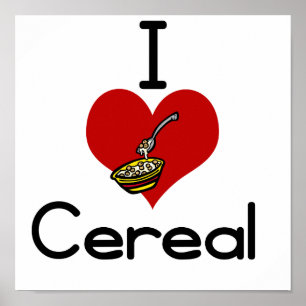 Poster I love-heart cereal