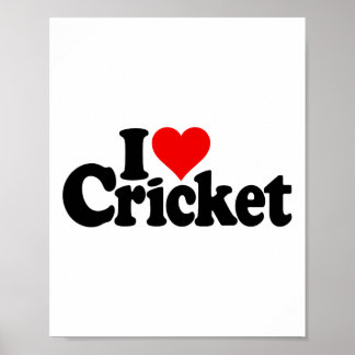 Poster I Love Heart Cricket 1