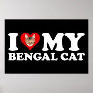 Poster I Love (Heart) My Bengal Cat