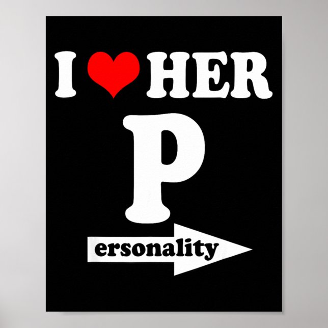 Poster I Love Her Ity Funny Valentine's Day Couple Matchi (Frente)