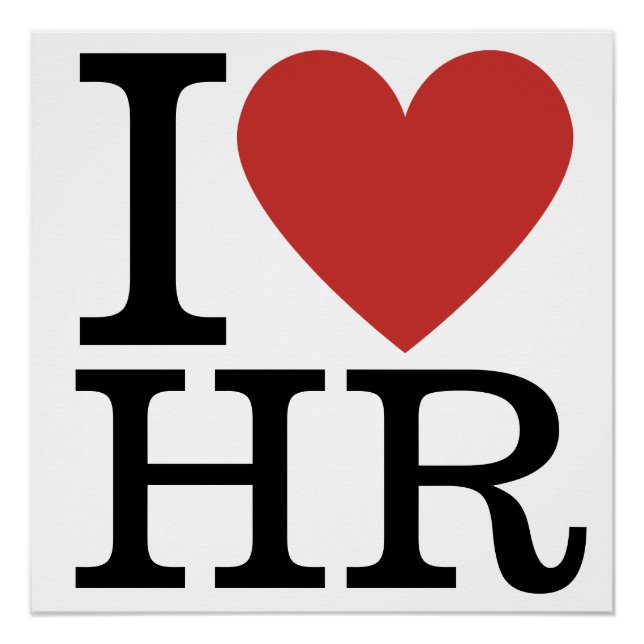 Póster I ❤️ Love HR - Departamento de RH/Funcionarios - (Frente)