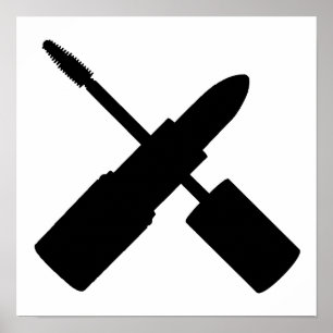 Póster I Love Make Up Lipstick Mascara Cosmetics Makeup