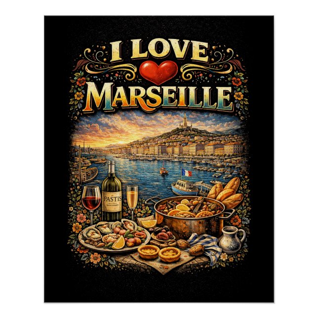 Póster I love Marseille (Frente)