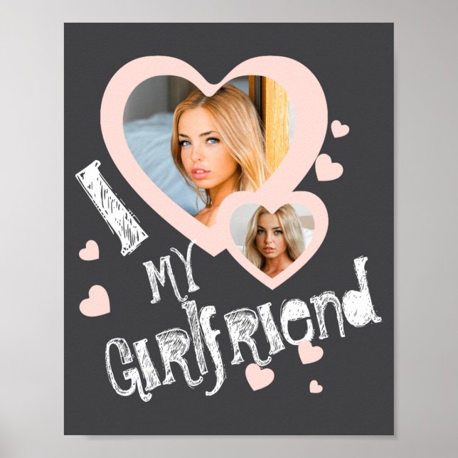Poster I Love My Girlfriend Chalkboard Doodles Black Cute (Frente)