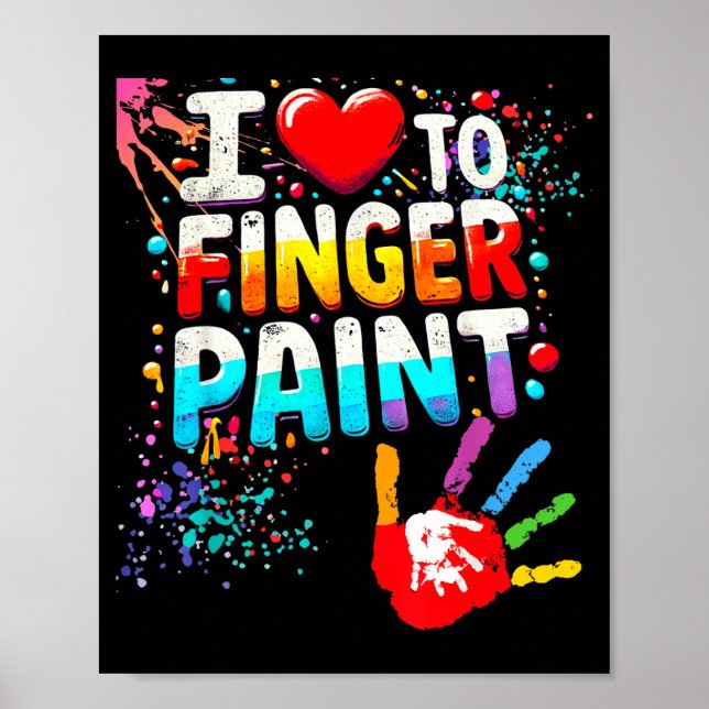 Poster I Love To Finger Paint, I'm Paint Cute Valentines  (Frente)