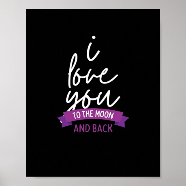 Poster I Love You To The Moon And Back Romantic Aesthetic (Frente)