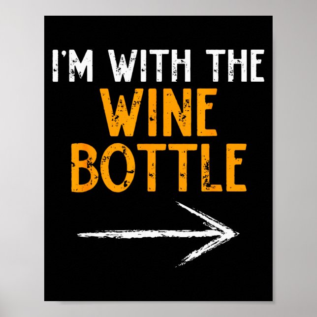 Poster I’m With The Wine Bottle Halloween Matching Couple (Frente)