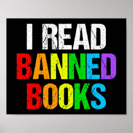 Poster I Read Banned Books Rainbow