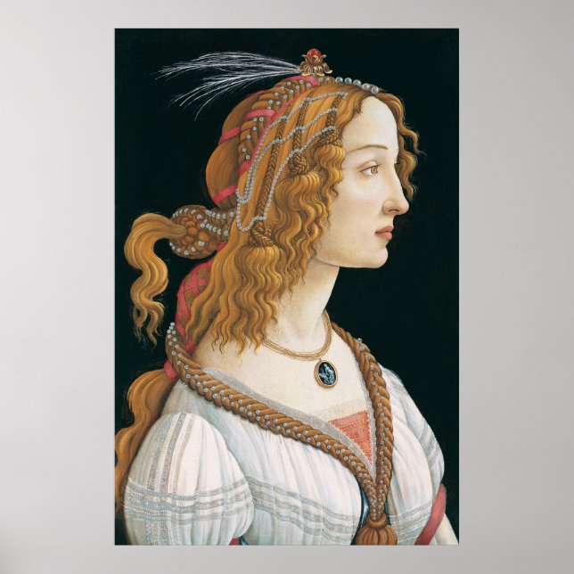 Poster I Retrato de uma Senhora (1480), de Sandro Bottice (Frente)