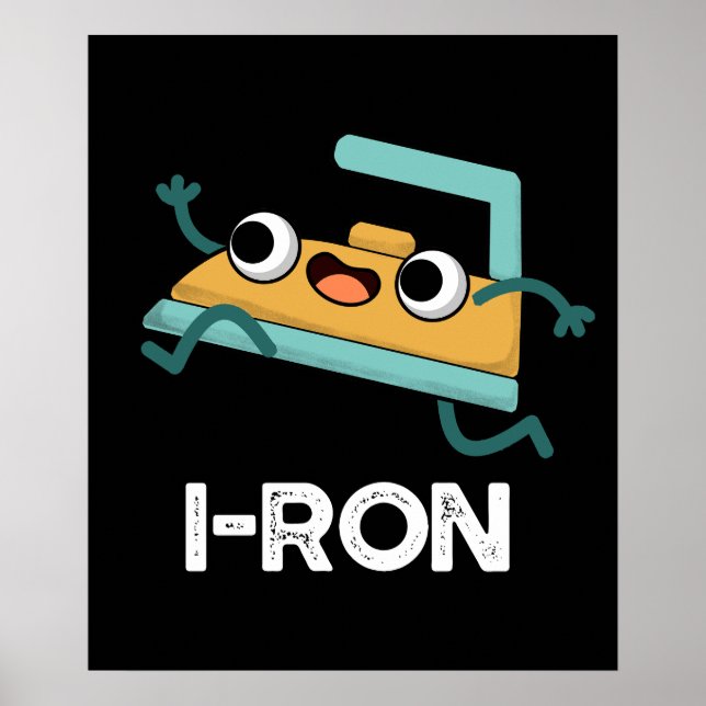 Poster I-ron Funny Running Iron Pun Dark BG (Frente)