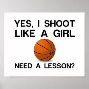 POSTER I SHOOT LIKE A GIRL BASKETBALL