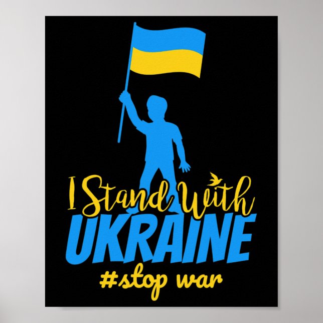 Poster I Stand With Ukraine Make Peace Stop War Support S (Frente)