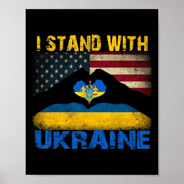 Poster I Stand With Ukraine Support Ukraine Lover Pride U (Frente)