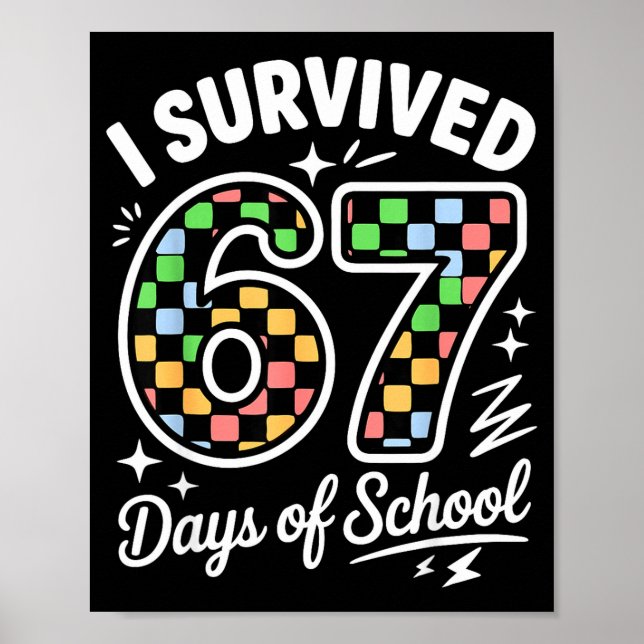 Poster I Survived 67 Days Of School Funny 67 Teachers Stu (Frente)