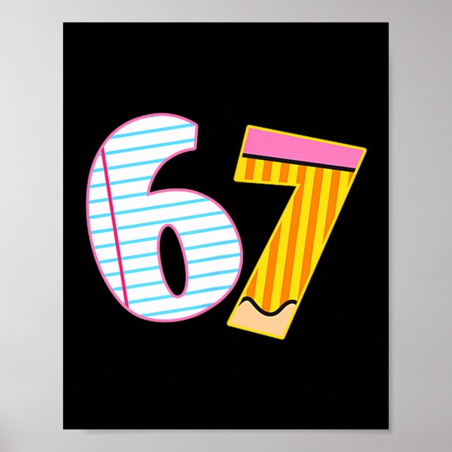 Poster I Survived 67 Days Of School Funny Meme Teacher 2  (Frente)