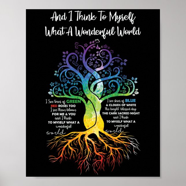 Poster I Think To Myself What A Wonderful World Hippie (Frente)