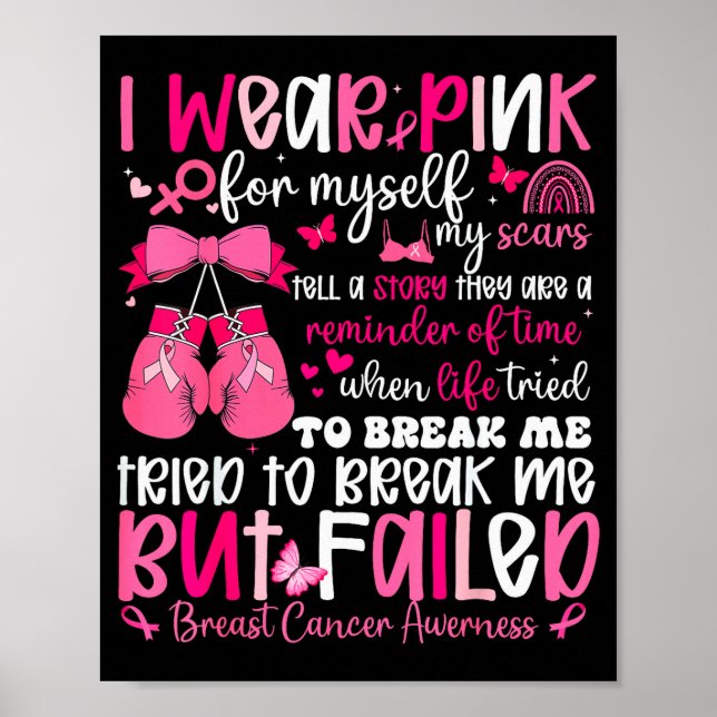 Poster I Wear Nk For Myself My S But Failed Breast Cancer (Frente)