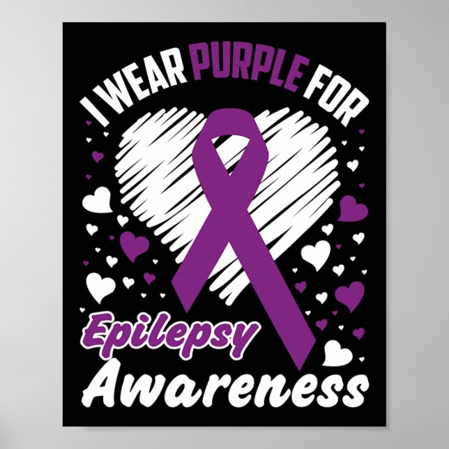 Poster I Wear Purple For Epilepsy Awareness  (Frente)