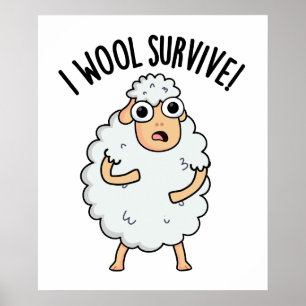 Poster I Wool Sobrevive A Ovelhas Engraçadas
