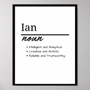Poster Ian, Definição de Nome Personalizado de Menino