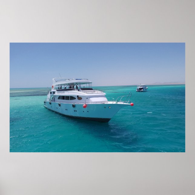 Poster Iate branco-neve perto da Ilha Branca no Mar Verme (Frente)