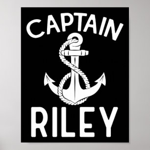 Poster Iate de velejar Capitão Riley Barco Navio 