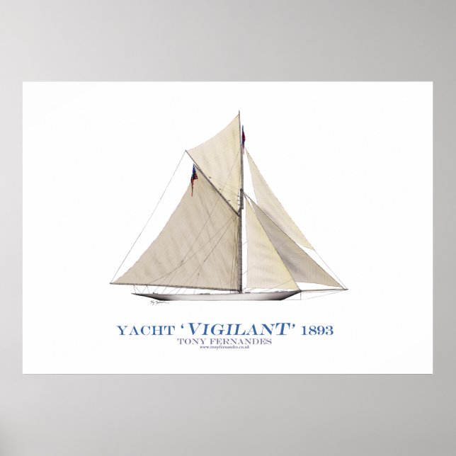 Póster iate de xícara américa 'vigilante', tony fernandes (Frente)