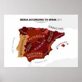 Póster Iberia de acordo com a Espanha