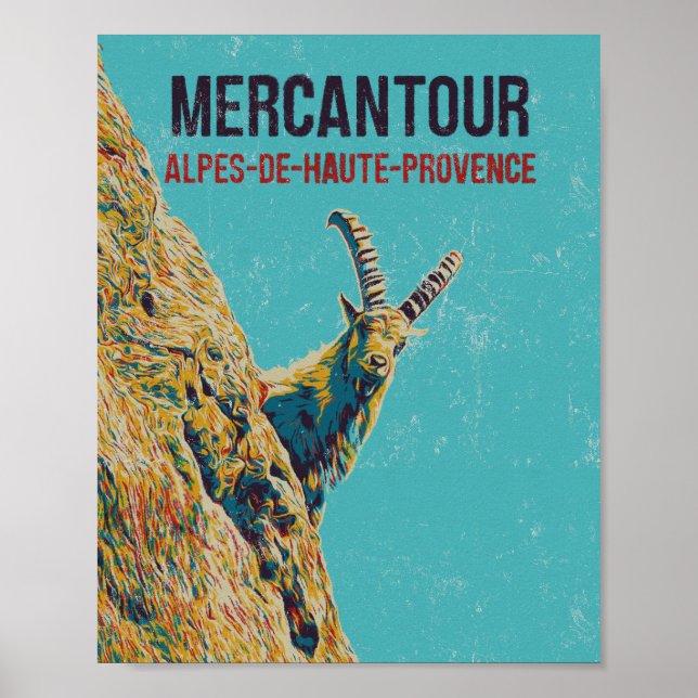 Poster Ibex no Mercantour, Alpes, França (Frente)