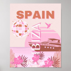 Poster Ibiza, Espanha, Arte Viagem, Arte pré-papoila, Pas
