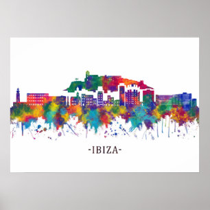 Poster Ibiza Espanha Skyline