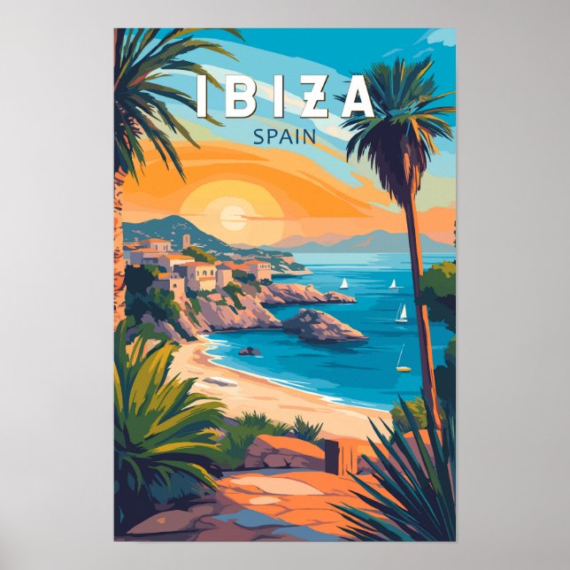 Poster Ibiza Espanha Viagem Arte Vintage (Frente)