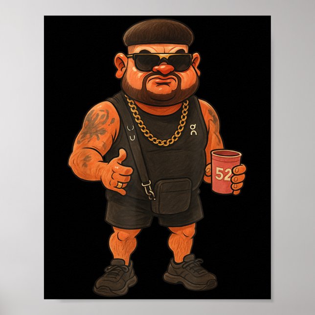 Poster Ibiza Final Boss Meme Engraçado Piadas de Corte de (Frente)