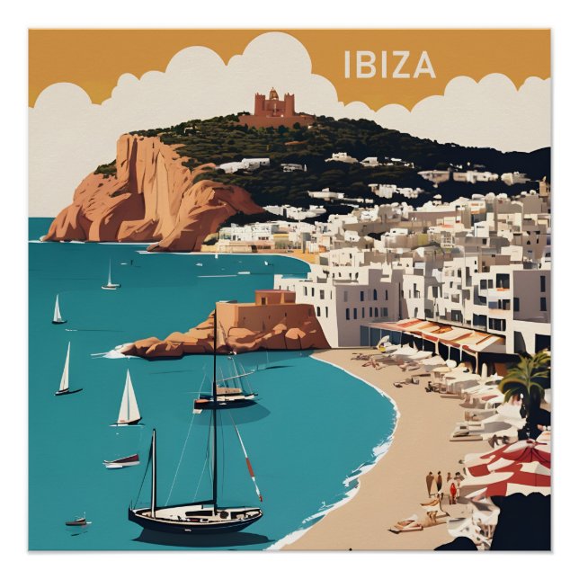 Póster Ibiza, Poster de viagens Espanha (Frente)