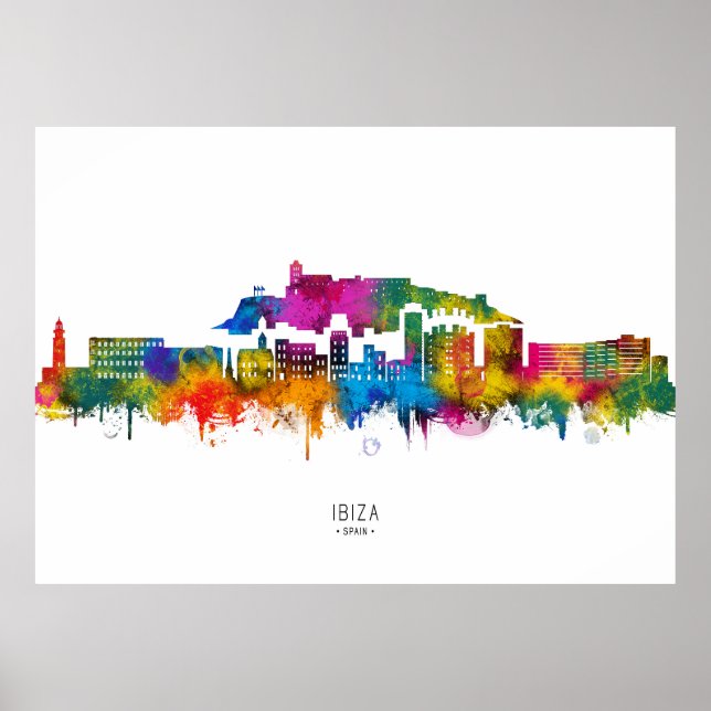 Poster Ibiza Spain Skyline (Frente)