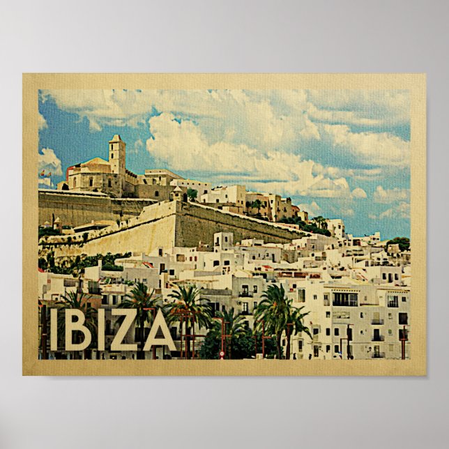 Poster Ibiza Viagens vintage (Frente)