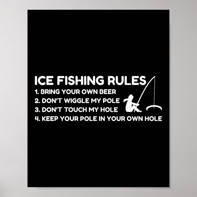 Poster Ice Fishing Rules Funny  (Frente)