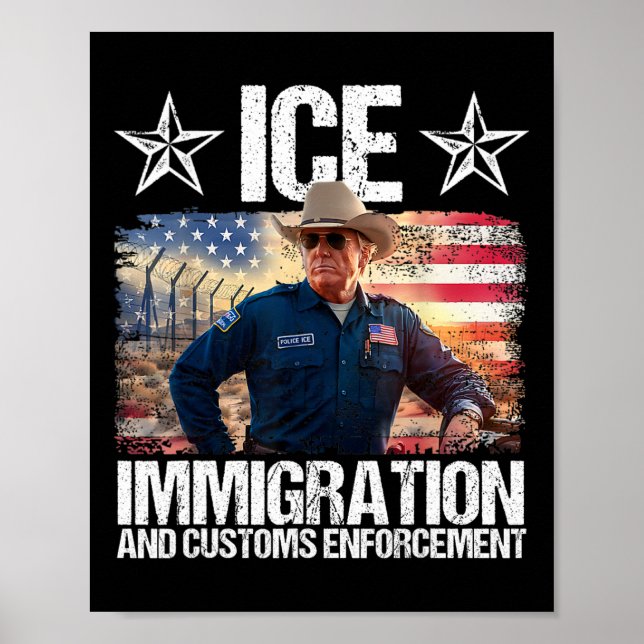 Poster Ice Funny Trump Imigração E Aplicação Aduaneira (Frente)