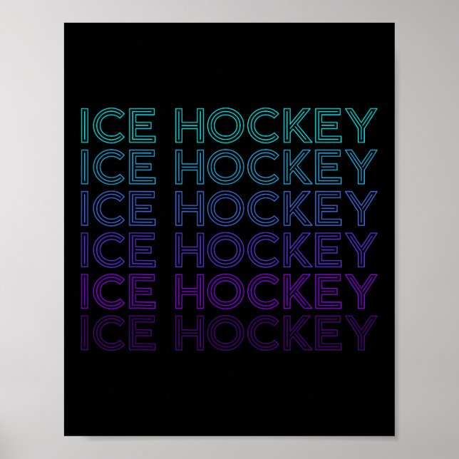 Poster Ice Hockey Retro  (Frente)