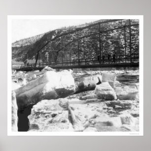 Póster Ice Jam Dawson Bridge Alaska 1910