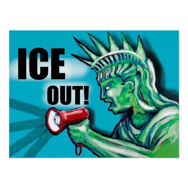 Póster ICE OUT, protest Statue of Liberty (Frente)