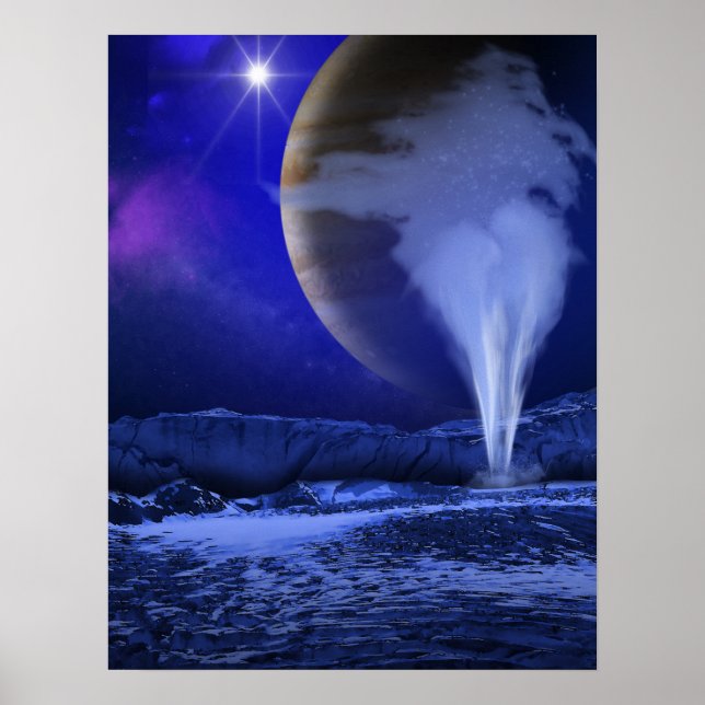 Poster Ice Plume Jupiter Moon Europa Conceito Arte (Frente)